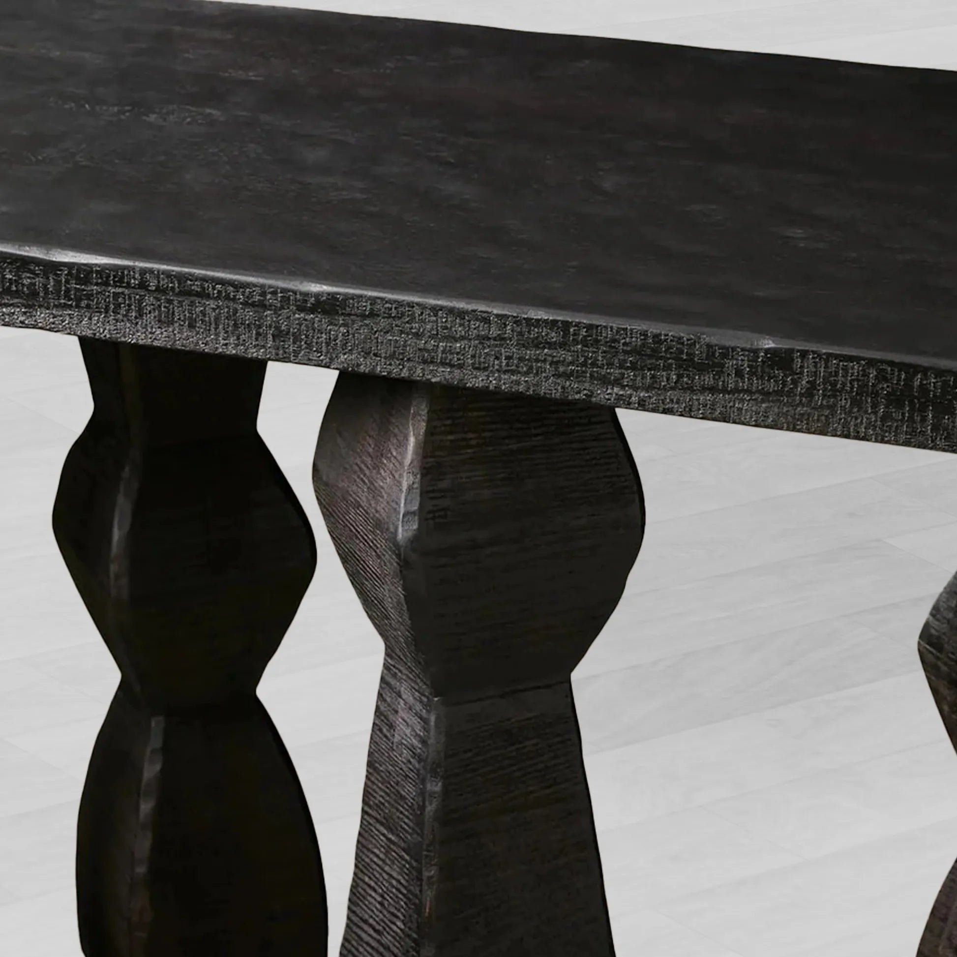 Rye Mango Wood Sculptural Entryway Console Table Vintage Art Style Hallway Entrance Table