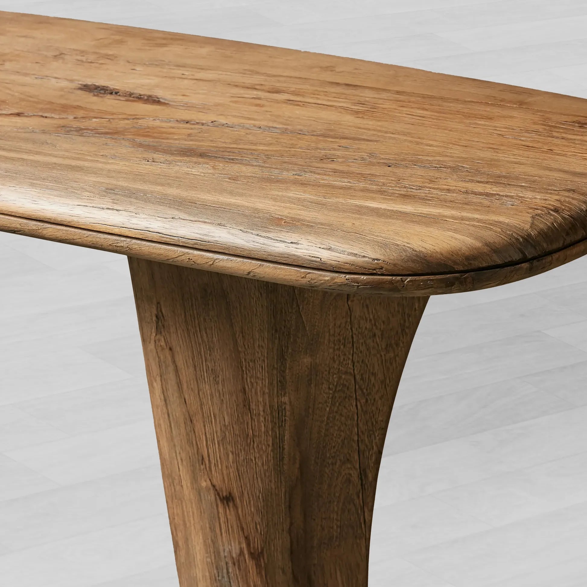 Soumaya Primavera Table console d'entrée Plateau en bois Piètement en acajou Style modernisme organique Table d'entrée