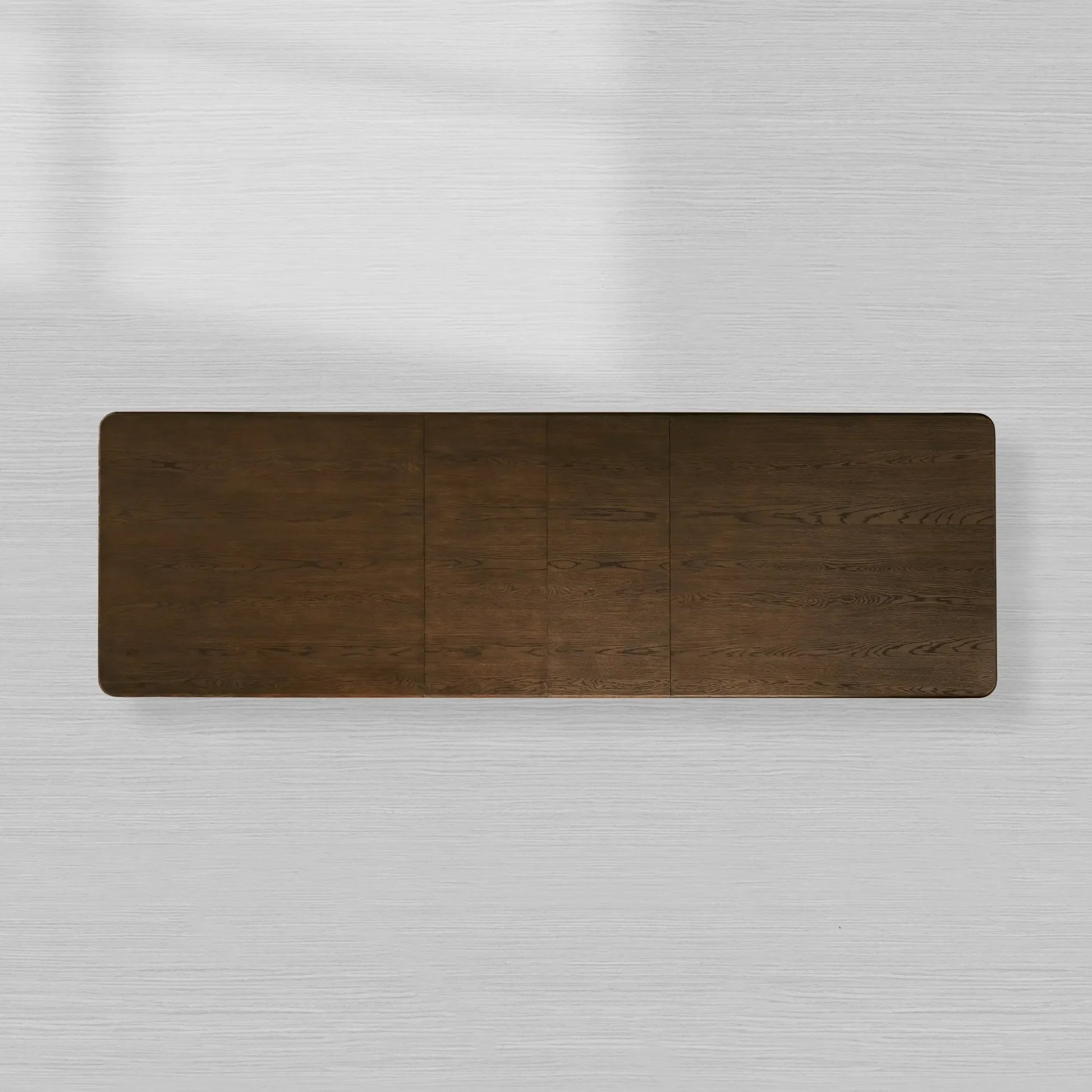 Warby Extension Dining Table with Solid Oak Wood Rectangular  Two 18" Leaves Mocha Finish