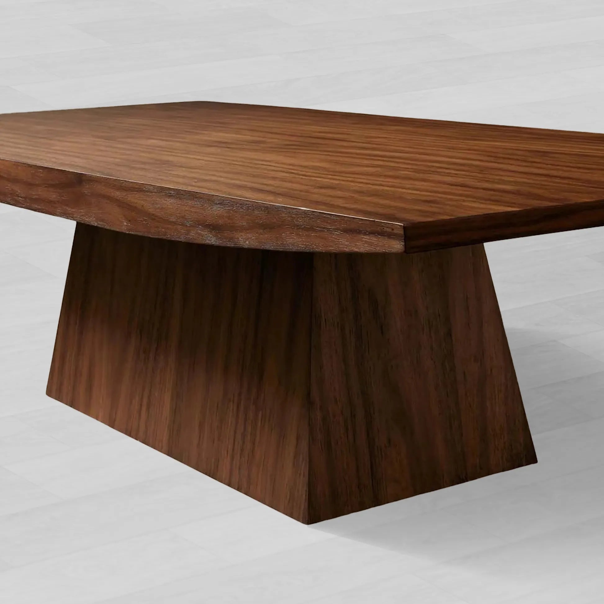 Ilaria Walnut Coffee Table with Natural Walnut Veneer & Classic Pedestal Living Room Center Tea Table Cocktail Table1