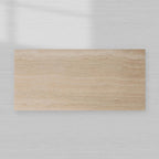 Ilaria Light Travertine Coffee Table with Italian Stone Pedestal Living Room Center Tea Table Cocktail Table