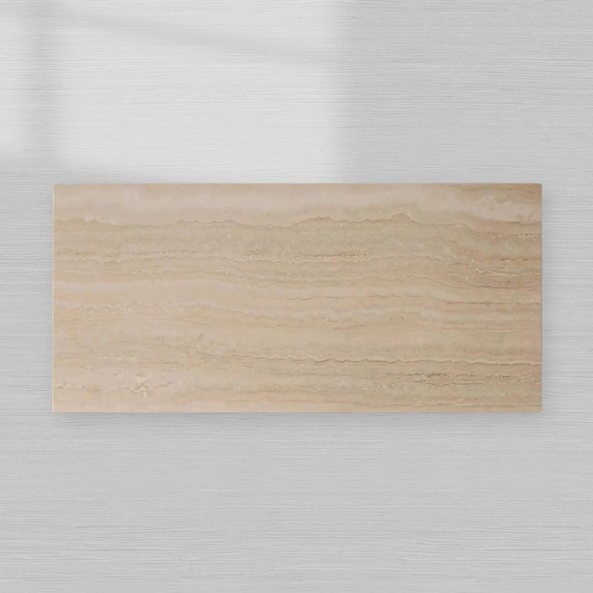 Ilaria Light Travertine Coffee Table with Italian Stone Pedestal Living Room Center Tea Table Cocktail Table