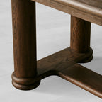 Warby Extension Dining Table with Solid Oak Wood Rectangular  Two 18" Leaves Mocha Finish