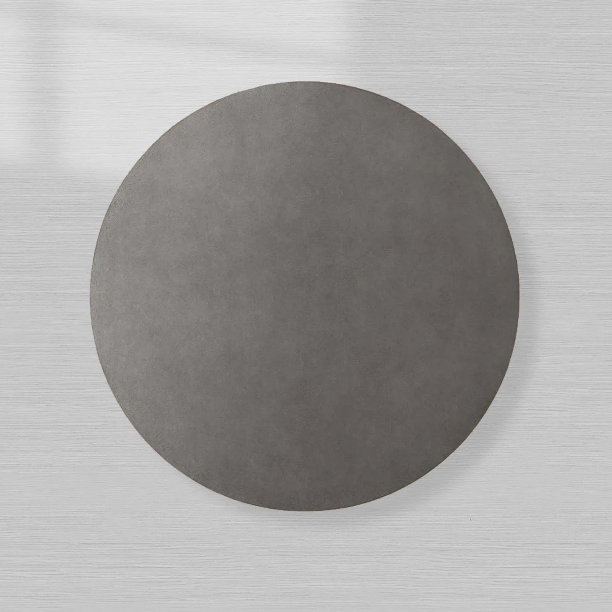 Malone Round Plinth Coffee Table with Leather Textured Tabletop & Steel Base Cocktail Table Living Room Center Tea Table Modern Style