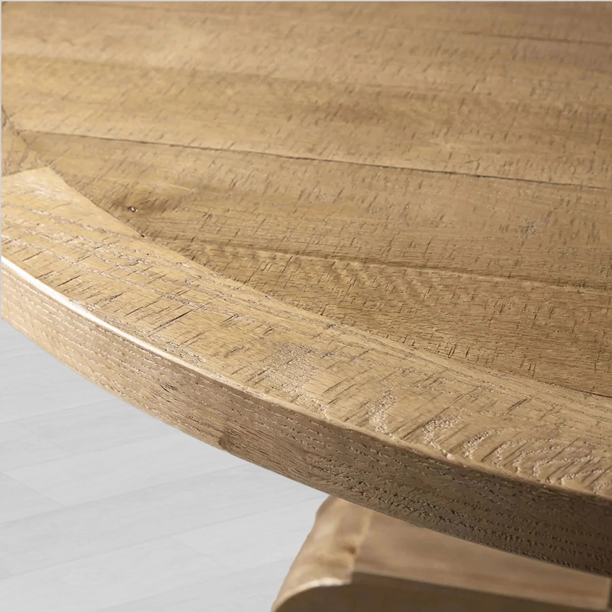 Kensington Country Round Oak Wood Dining Table with Finnish Pine Base