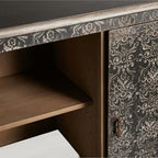 Amalfi Wood Sideboards Buffet Cabinet Hand-Painted Distressed Entrance Storage Cabinet