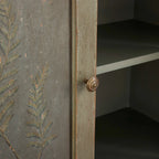 Cosetta Hand-painted Fern Motif Buffet Sideboard Antique Wood Entryways Cabinet