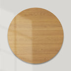 Finnley Round Oak Wood Coffee Table Modern Sofa Center Tea Table with Reeded Detailing