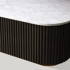Finnley Solid Wood Coffee Table with Stone Top Center Tea Table