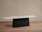 Vincenza Dining Table with Marble Top Solid Wood Toulouse Base