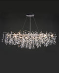 48-72 Inch Linear Crystal Chandelier Silver Tree Branch Chandelier for Dining Room