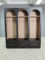 Hattie Solid Oak Wood Entryway Cabinet Tall Storage Cabinet with Hooks & Drawers