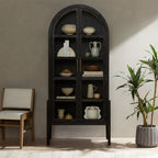 Hattie Open Bookcase Glass Door Tall Display Cabinets Wood File Cabinets Dining Sideboards