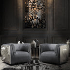 Luxury Versailles Style Armchair with Carved Wooden Frame & Upholstered Design