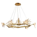 24-40 Inch Round Bird Glass Chandelier Modern Chandelier for Living Room