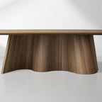 Cortina Boat-Shaped Dining Table American Walnut Wood Dining Table With Waved Base