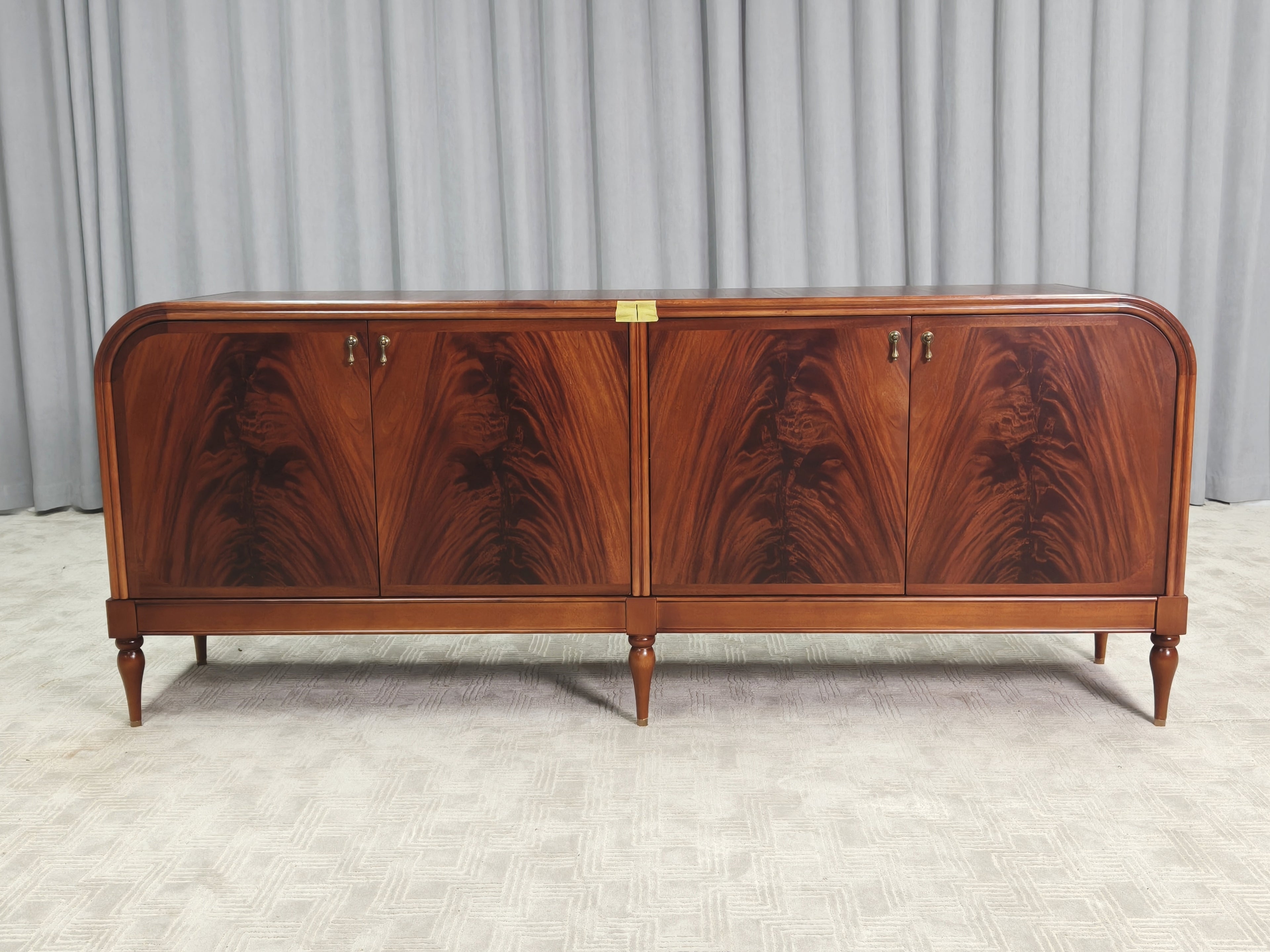 Frances Mahogany Wood Buffet Sideboard Media TV Cabinet Vintage Entrance Storage Cabinet