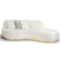 Luxury Swan Lake Inspired Sofa with Sculptural Brass Frame & Asymmetric Design