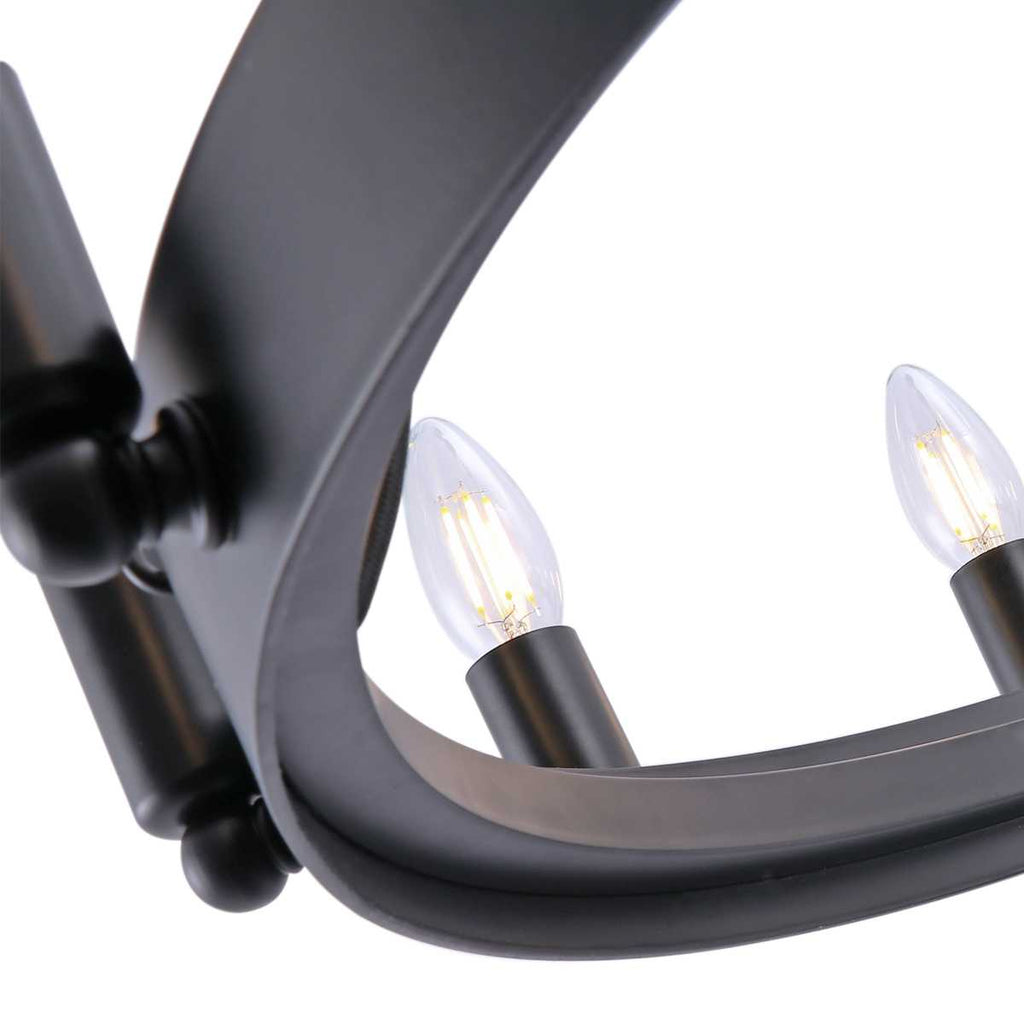 Rustic 25.6×25.6×19.7 inch Eight-Light Black Wrought Iron Chandelier with 39.4 inch Hanging Chain – Vintage Farmhouse Lighting Fixture