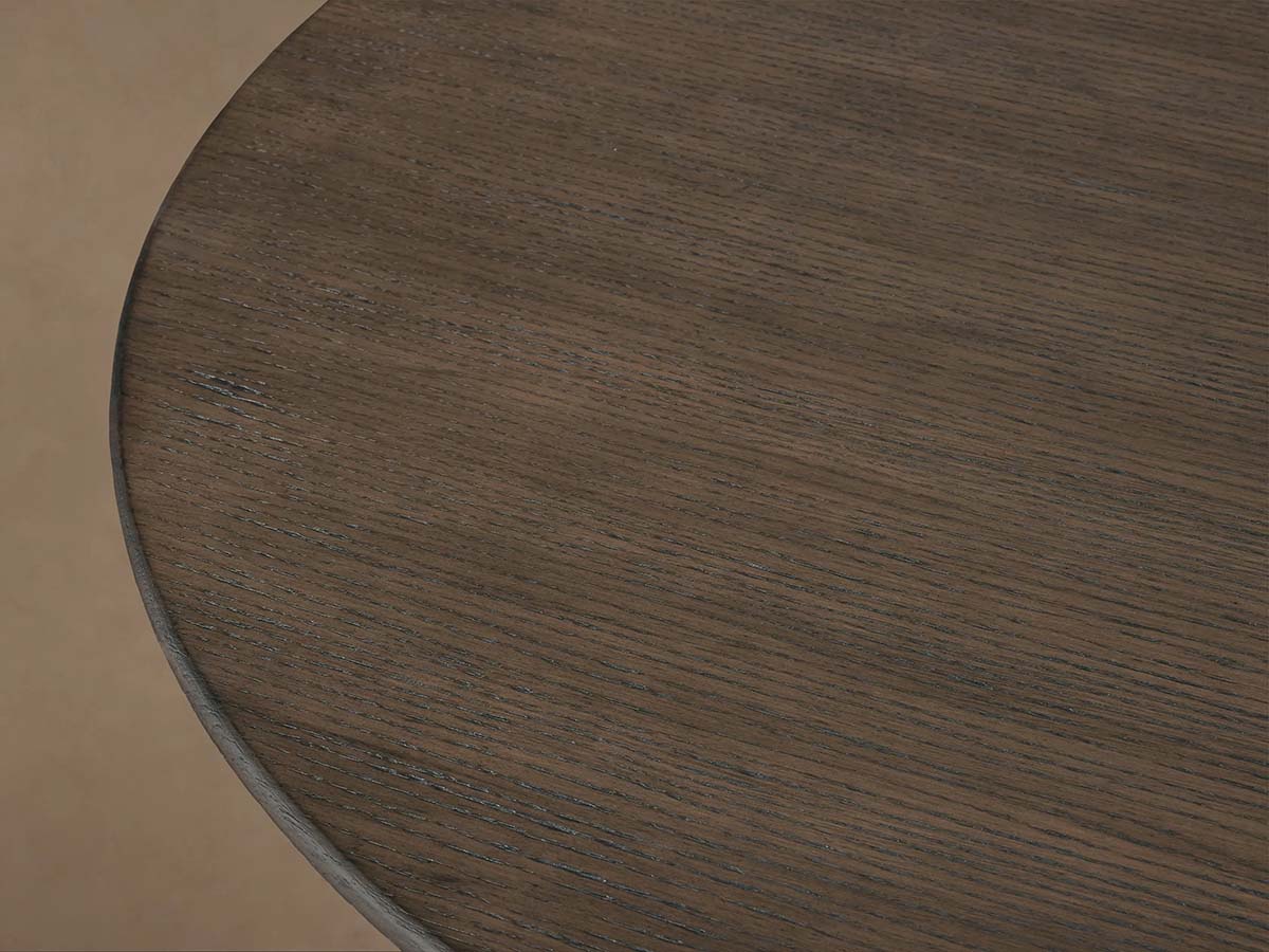 Saint Germain Round Wood Dining Table with Solid Oak Top Natural Wood Toulouse Base