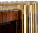 Luxury Brass Sideboard Cabinet with Sculptural Doors & Hidden Storage