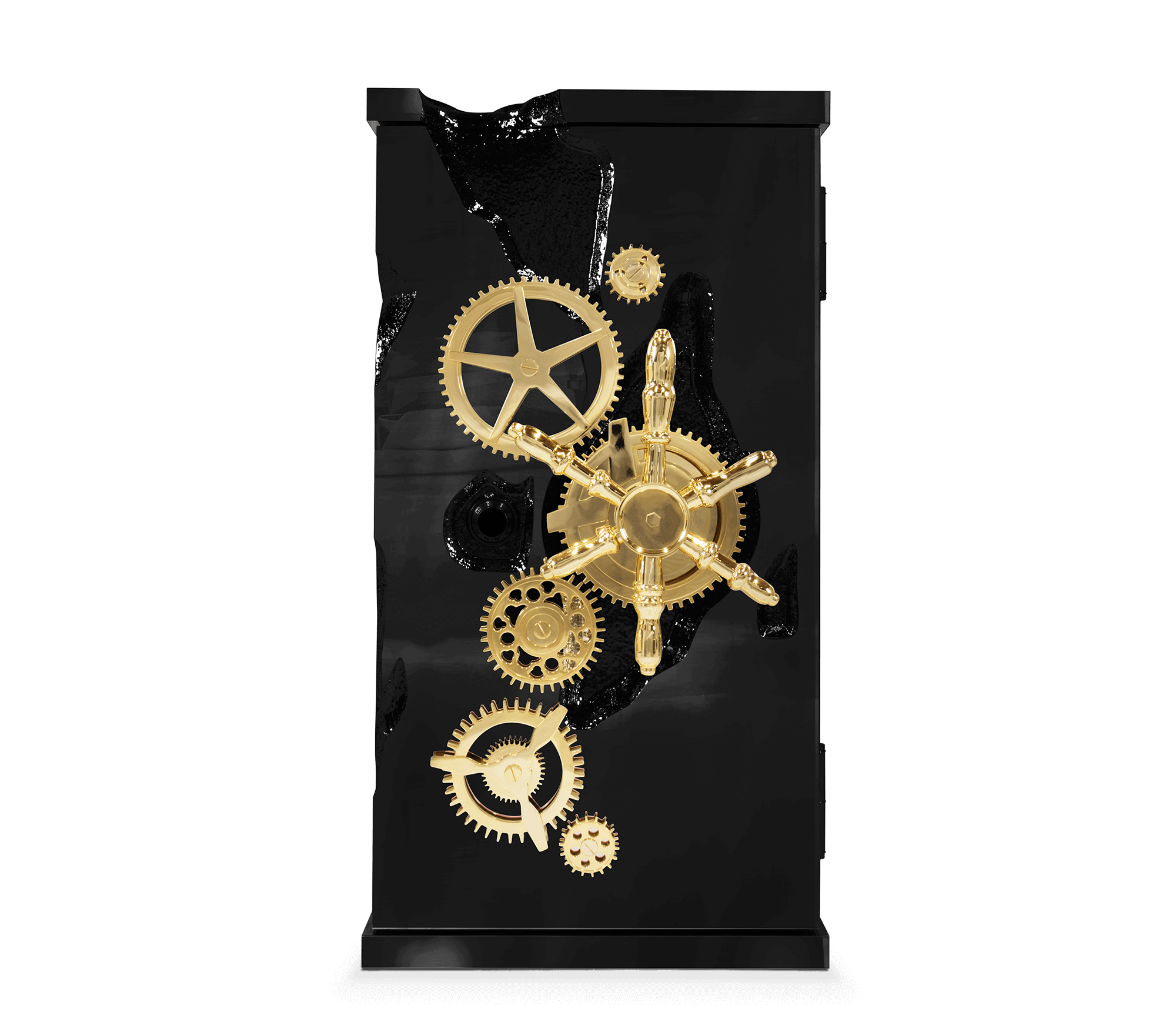 Luxury Collectible Vault Safe with Gold-Plated Finish & Secret Dial Lock System