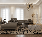 Luxury Black & White Coffee Table with Sculptural Design & High Gloss Finish