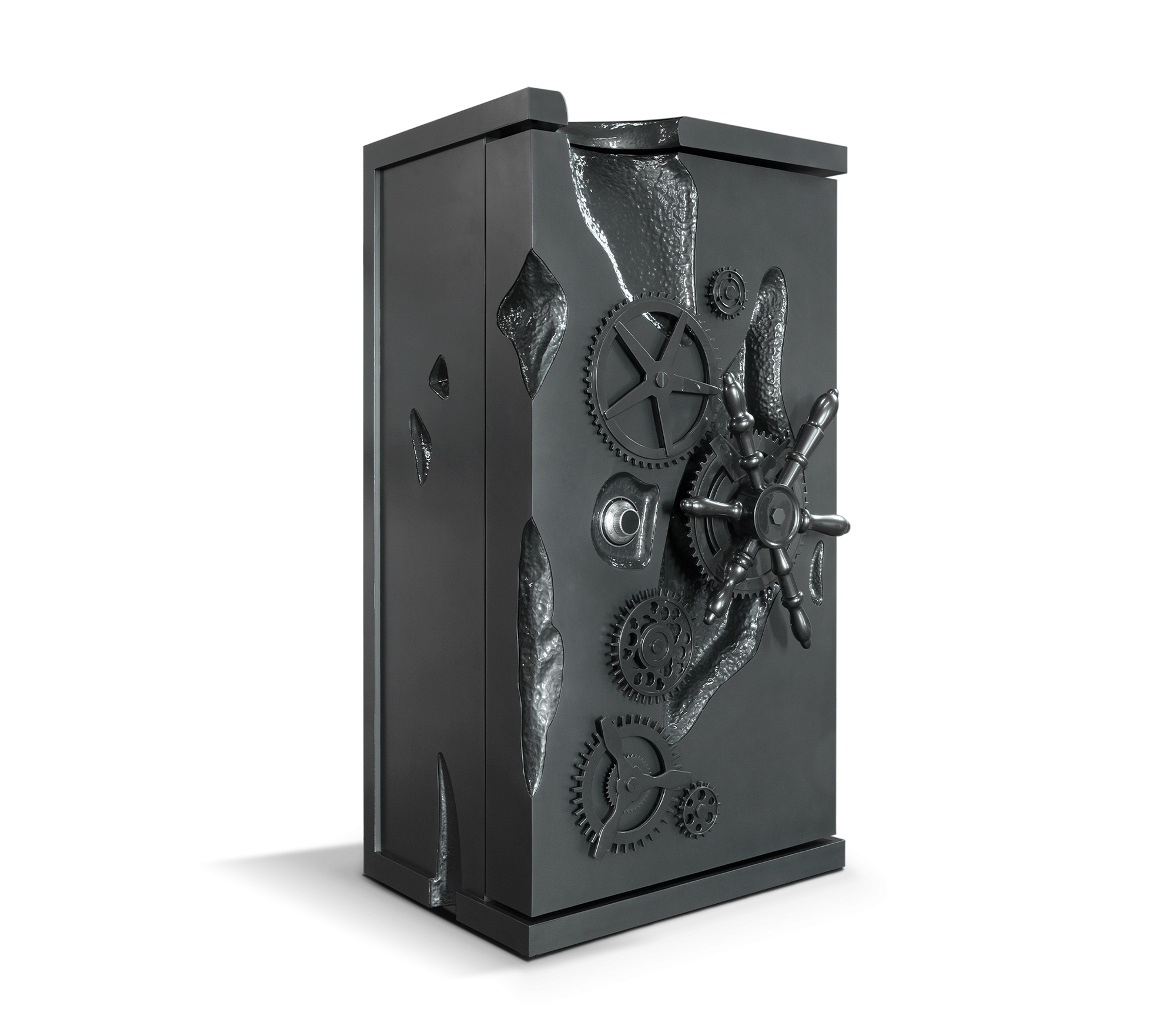 Luxury Collectible Vault Safe with Gold-Plated Finish & Secret Dial Lock System