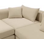 Luxury Modular Sofa with Karst-Inspired Sculptural Design & Polished Brass Frame