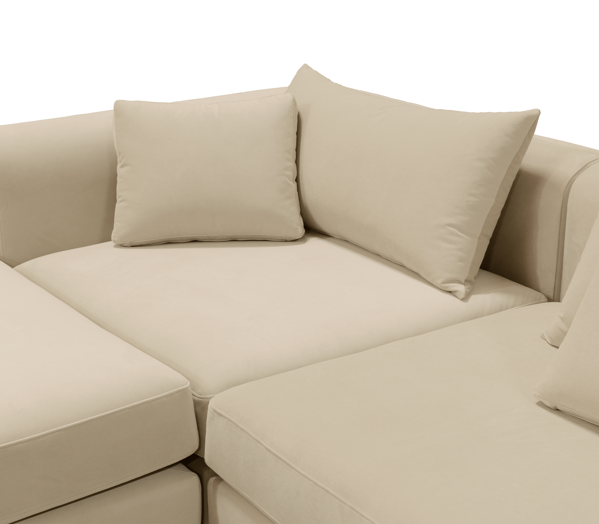 Luxury Modular Sofa with Karst-Inspired Sculptural Design & Polished Brass Frame