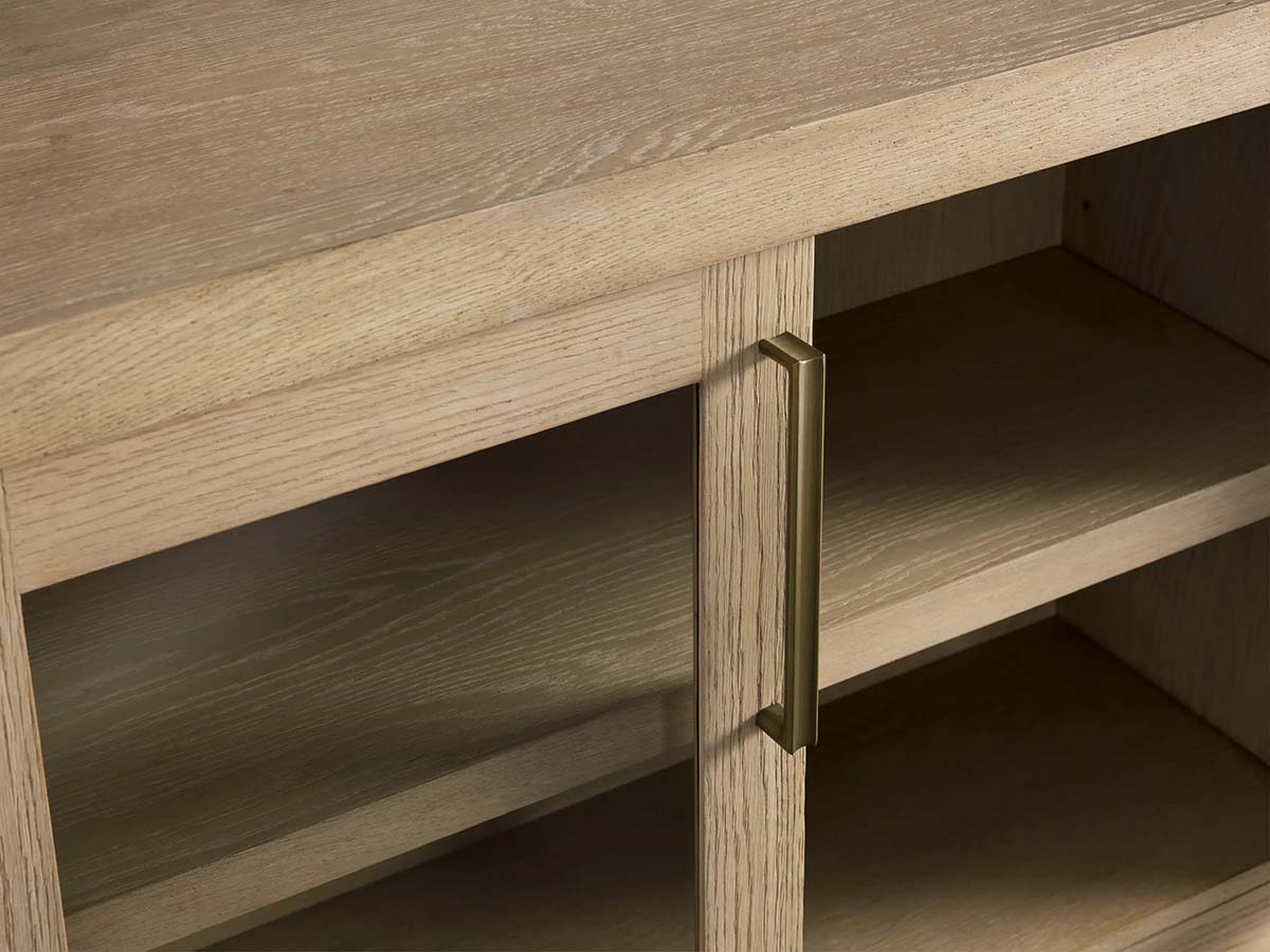 Bodhi Media Console with Solid White Oak Modern Rustic Wood TV Stand Side Cabinet Rustic Television Storage Unit Sideboard