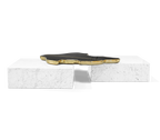 Luxury Black & White Coffee Table with Sculptural Design & High Gloss Finish