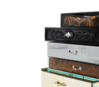 Luxury Chest of Drawers with Mixed Wood Finishes, Brass Details & Designer Storage