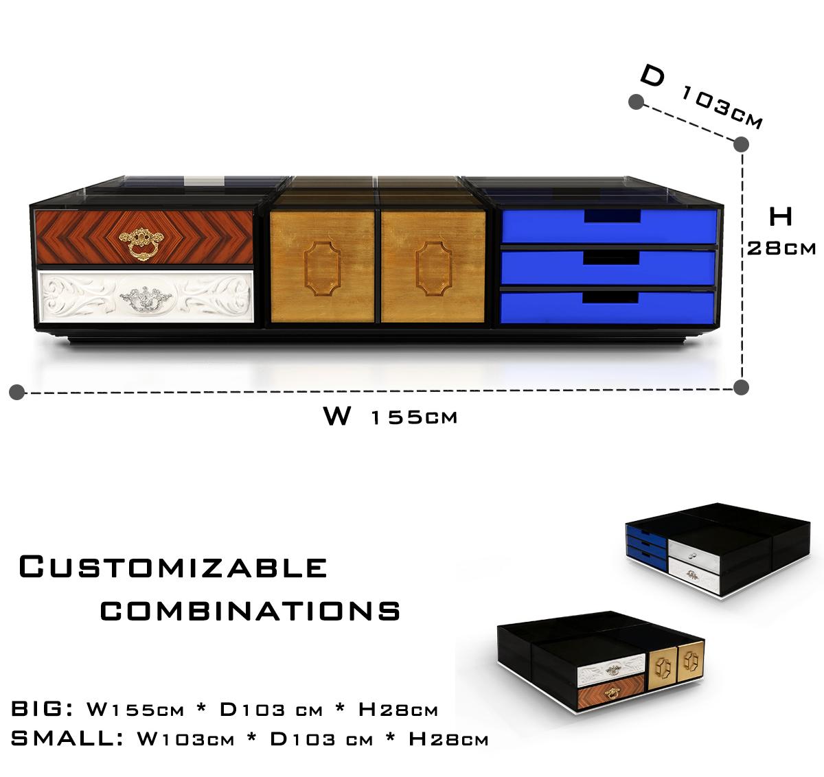 Luxury Modular Coffee Table with Geometric Design, Hidden Storage & Modern Style