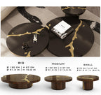 Luxury Gold Coffee Table with Round Glass Top & Sculptural Brass Base