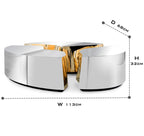 Luxury Oval Dining Table with Sculptural Brass Accents & High Gloss Finish