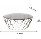 Luxury Round Coffee Table with Sculptural Brass Base, Smoked Glass Top & Modern Architectural Design