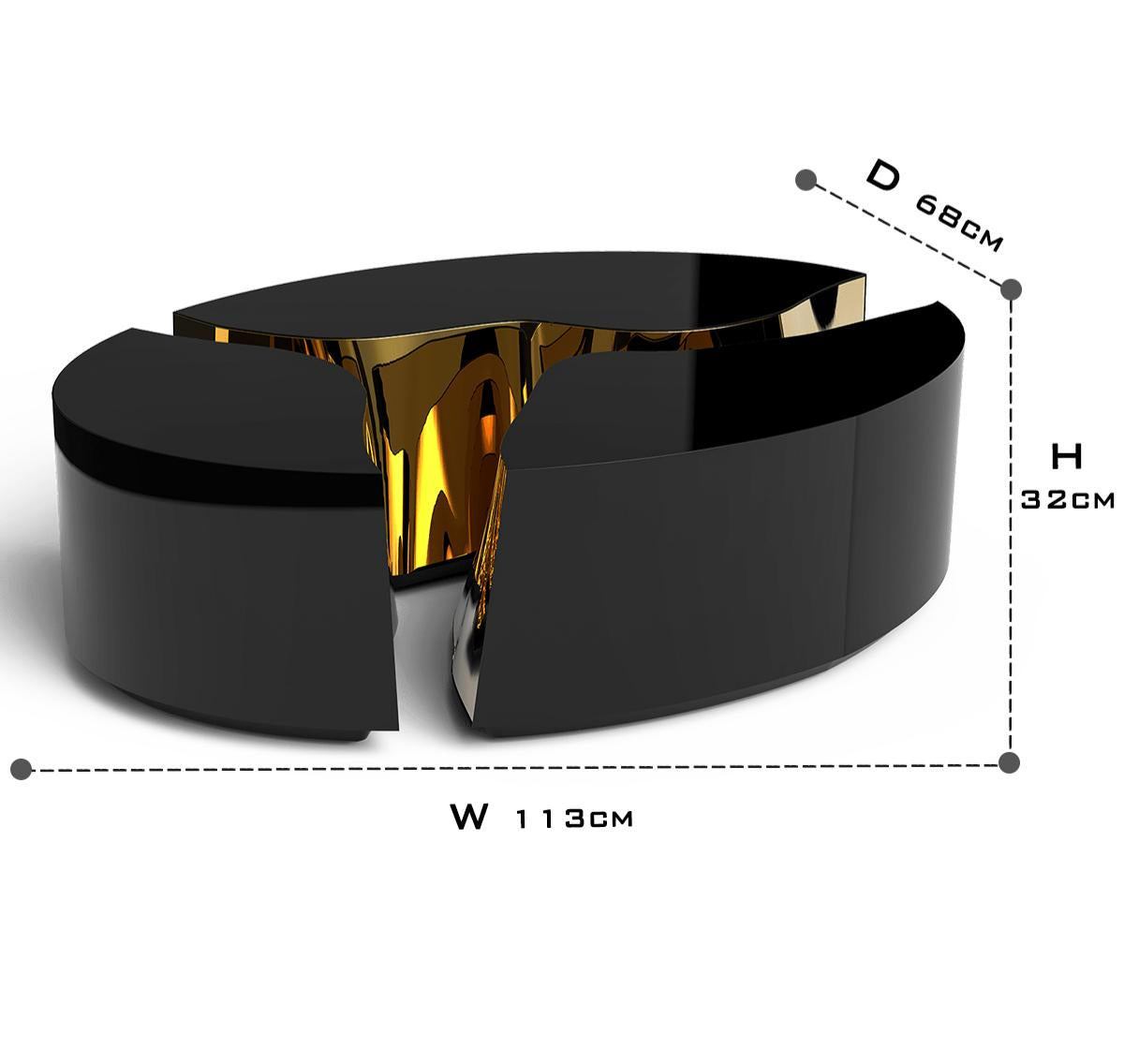 Luxury Oval Dining Table with Sculptural Brass Accents & High Gloss Finish