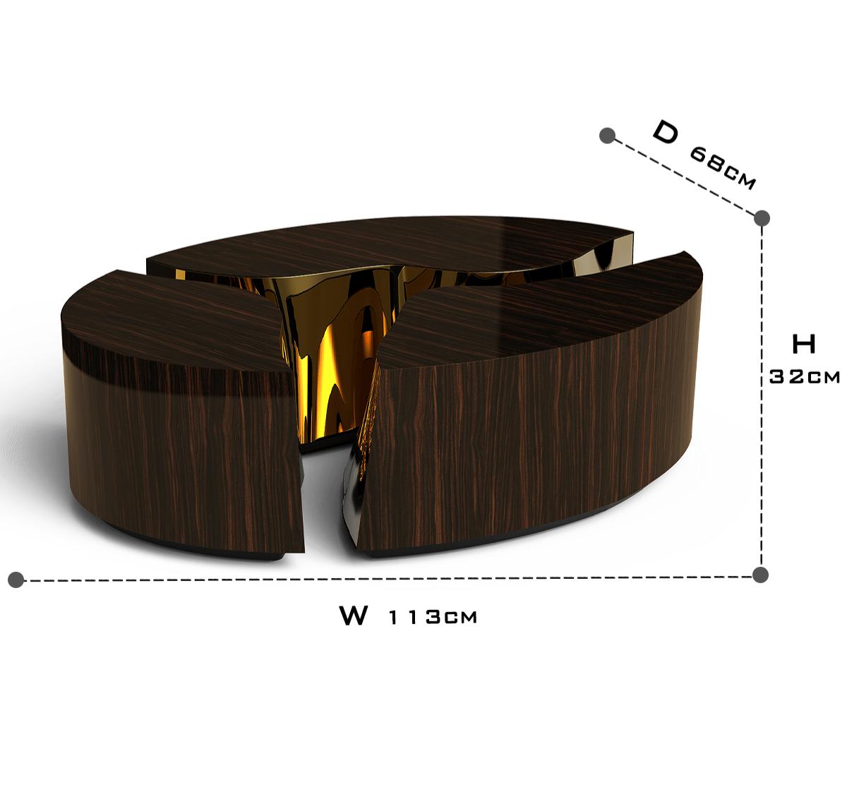 Luxury Oval Dining Table with Sculptural Brass Accents & High Gloss Finish