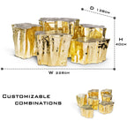 Luxury White Coffee Table with Sculptural Gold Base & Organic Modern Design