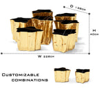 Luxury White Coffee Table with Sculptural Gold Base & Organic Modern Design