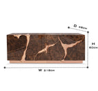 Luxury Black Gold Sideboard Cabinet with Sculptural Cracked Design