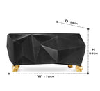 Luxury Diamond-Inspired Sideboard Cabinet with Black Gold Finish & Hidden Storage