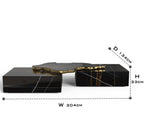 Luxury Black & White Coffee Table with Sculptural Design & High Gloss Finish