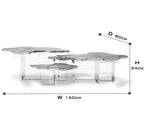 Luxury Designer Coffee Table with Hand-Painted Artistic Top & Sculptural Brass Base