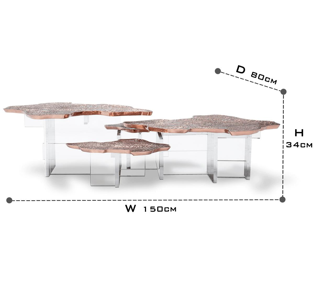 Luxury Designer Coffee Table with Hand-Painted Artistic Top & Sculptural Brass Base