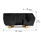 Luxury Black Faceted Sideboard Buffet Cabinet with Hidden Storage