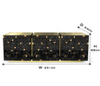 Luxury Anodized Metal Sideboard Cabinet with Pixel-Inspired Design & Hidden Storage
