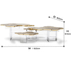 Luxury Designer Coffee Table with Hand-Painted Artistic Top & Sculptural Brass Base