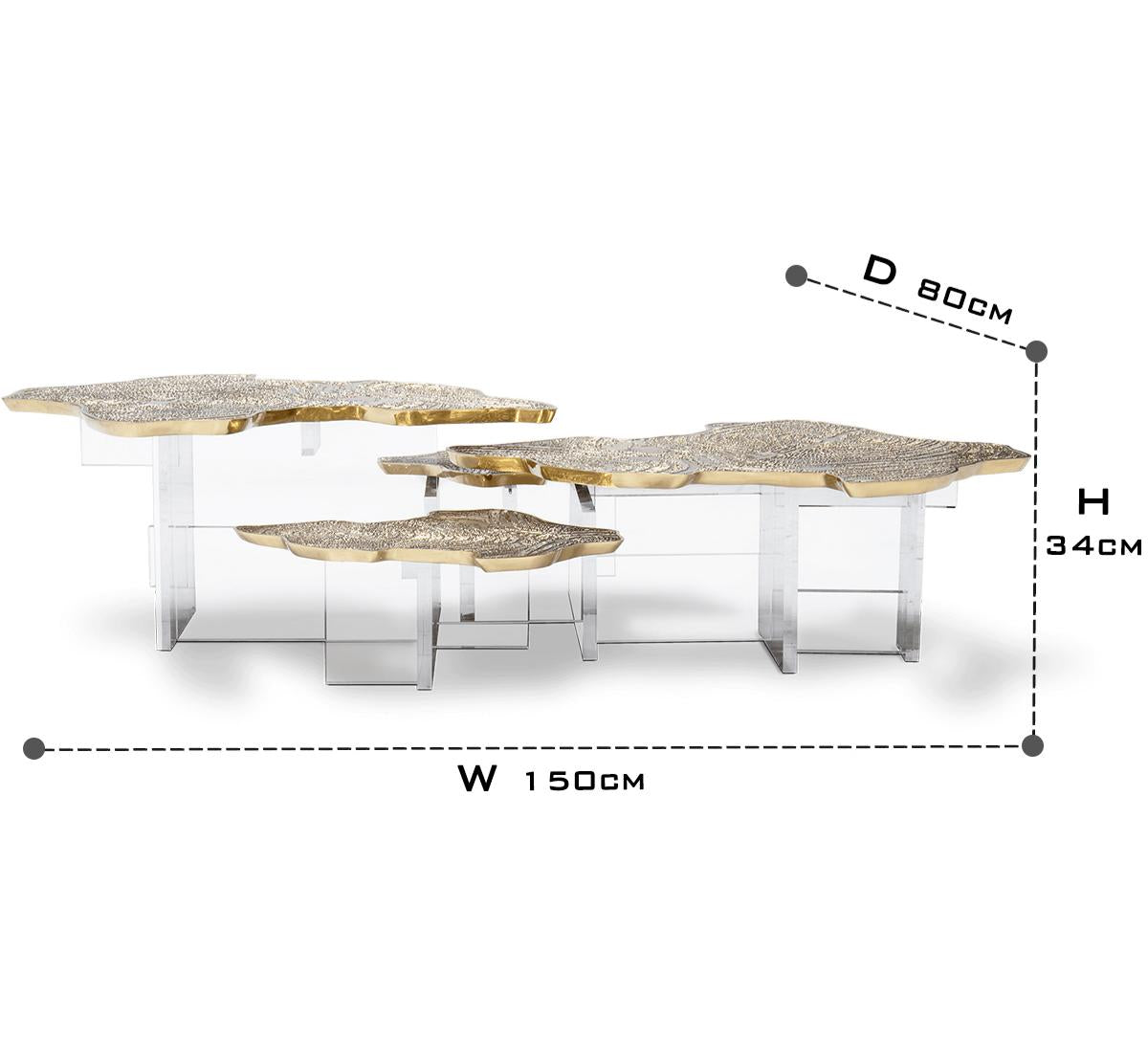 Luxury Designer Coffee Table with Hand-Painted Artistic Top & Sculptural Brass Base